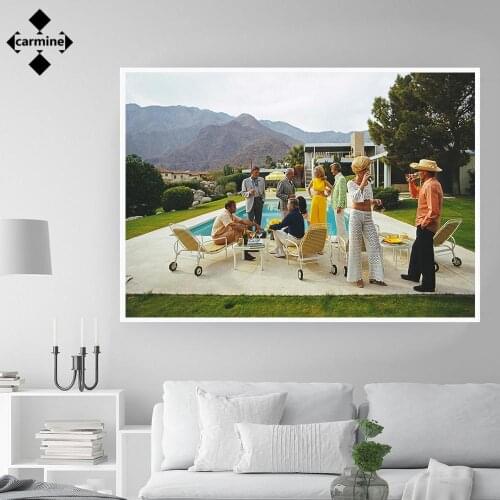 Wall Art Canvas Painting Vogue Posters and Prints Poolside Glamour Printing Picture Vintage Print Pictures for Living Room Decor