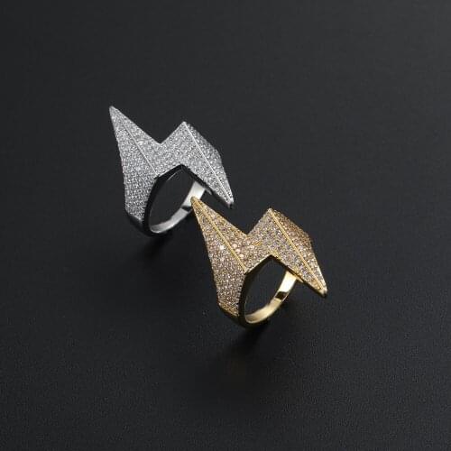 New Arrival Bling Bling AAA Zricon Brass Ring Micro pave with CZ Brass Hip Hop Jewelry R035