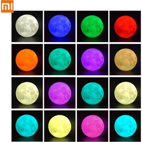 New LED Night Light 3D Print Moon Lamp Rechargeable 16 Colors Change 3D Light Touch Moon Lamp