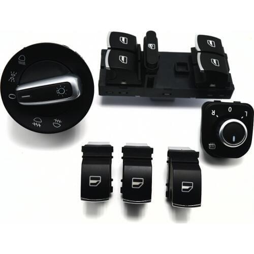 New mirror switch headlight switch window switch set for VW Golf MK5 6 Jetta MK5 Passat B6 Tiguan 5ND 959 565A 5ND 959 857