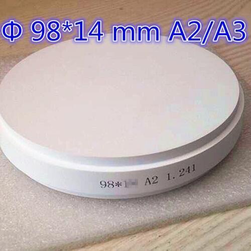 Wholesales 10 Pieces OD98*14 MM Multi-Layered A2/A3 For Open CAD CAM Milling System Dental Zirconia Ceramic Blocks Porcelain