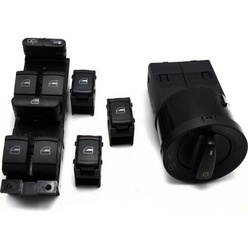 5 Pcs window switch headlight switch mirror switch for VW JETTA GOLF MK4 POLO BORA Passat B5 BEETLE 1C0 941 531 1J4 959 857D