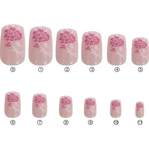 Fake Nail 24pcs/box Light Color Pink Nail Art Tips Girl Designed Short Finger Nails Paste Directly with Jelly Glue Lovely