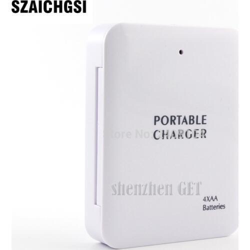 SZAICHGSI Powerbank Portable 4X AA Battery Travel Emergency USB Power Bank Charger for Mobile Phone wholesale 100pcs