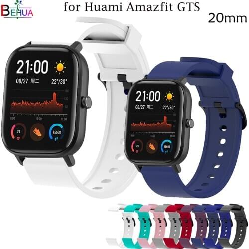 WatchStrap Silicone Sports Wrist Strap For Xiaomi Huami Amazfit GTS /GTS2 WatchBand 20mm Smart accessories strap For Amazfit BIP