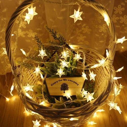 Christmas Decoration Star Garland LED Fairy Lights with Battery Operated 3M 6M 10M