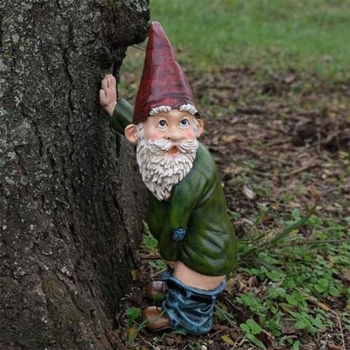 Resin Naughty Garden Gnome Garden Statue Christmas Christmas Hogard Resin New Gnome Dress Up Decoration Garden Gnome Resin U6M4