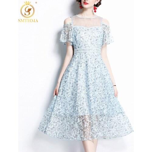 Голубые летние платья SMTHMA China At AliExpress