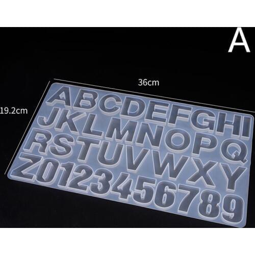 Letter Mold Alphabet & Number Silicone Molds Initial Mold Large Clear Resin Mold Epoxy Resin Craft Supplies (36 Cavity)