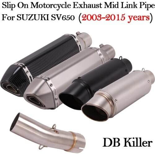 Slip-On Motorcycle Exhaust System Escape Modified Muffler Mid Middle Link Pipe For SUZUKI SV650 SV650X 2003-2015 Years DB Killer