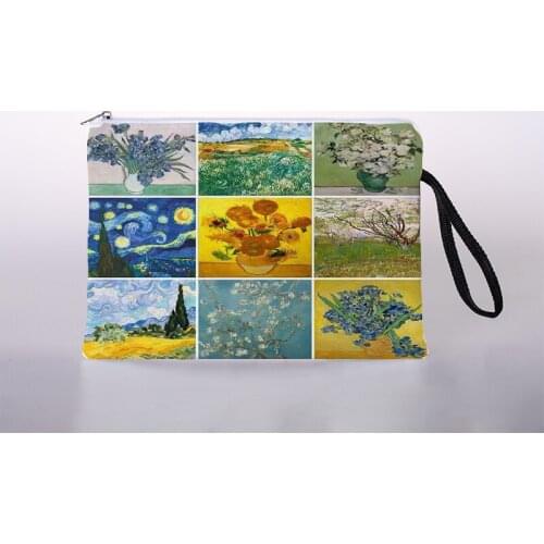 Van Gogh oil painting ladies cosmetic bag digital printing cosmetic bag travel storage bag cosmetic bag