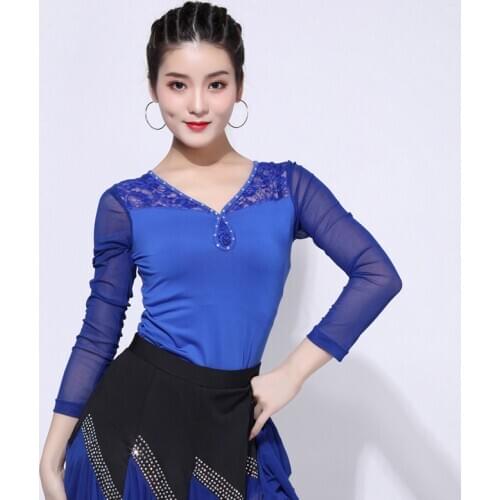 More Color Latin Dance Tops Practice Clothes Standard Ballroom Clothing WomenS Dance Wear Female Adult Plus Size Shirt DL5504