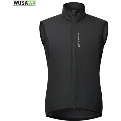 WOSAWE Women Reflective Cycling Vest Woven Sportswear Men Cycling Windbreaker Windproof MTB Bike Vest Zipper Pocket
