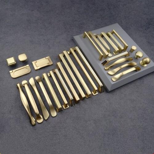 Gold Handles for Furniture Cabinet Kitchen Handles Cupboard Knobs Aluminum Dresser Drawer Pulls Hardware