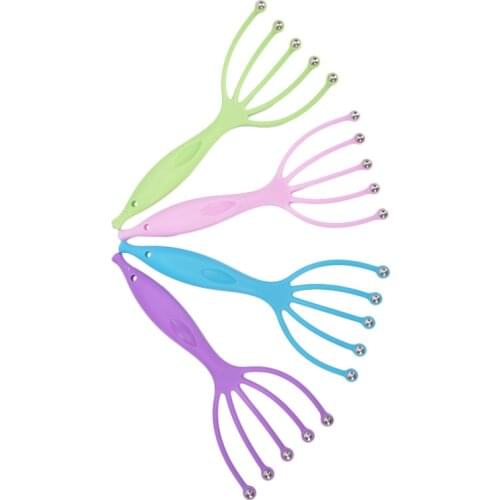 1PC Scalp Massager Steel Ball Head Massage Relaxation Five Finger Massager For Head Health Care Tools 4 Colors