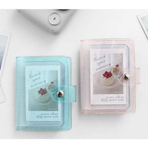 1Pcs Jelly Color Photo Album for Mini Card Photo Sticker Album Mini Photo Album Photos Album Transparent Glitter Card Holder
