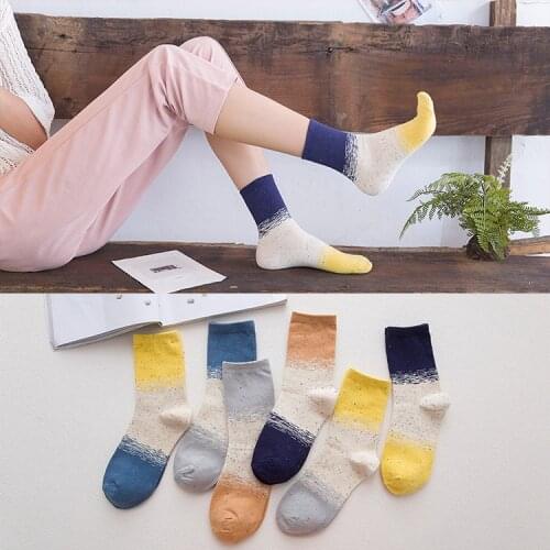 New arrived 10 pieces = 5 pairs personality Motome -color yarn cotton socks nice women winter socks, warm socks