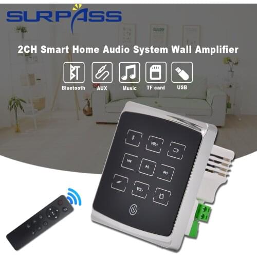 Home mini bluetooth Audio in Wall pa amplifier smart music center system Stereo sound Amplifier Hotel bluetooth fm usb sd player