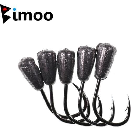 Bimoo 20pcs 1g 0.7g 0.5g 0.3g Ice Fishing Jigs Exposed Lead Jig Head Hooks Winter Jigging Fishing Lure Bait Hook