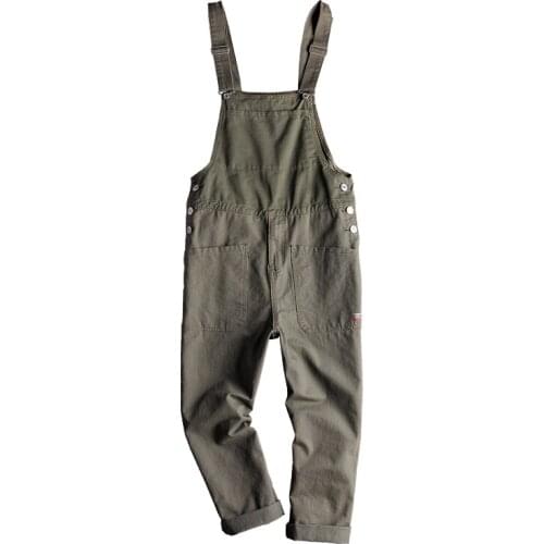 2020 new retro one-piece casual overalls for men multi-pocket tooling suspenders for men and women couples Korean version of ove