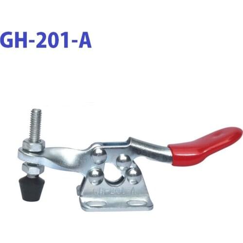 2pcs/PACK Vertical Type GH-201-A Red Plastic Covered Handle 27KGS Holding Capacity Toggle Clamp Hand ToolS