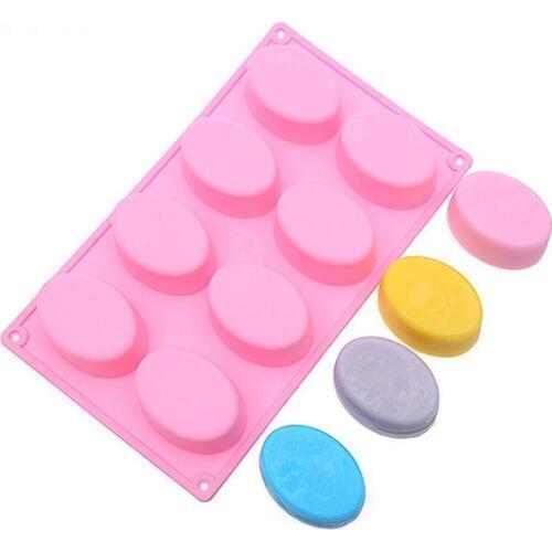 60pcs 8-Cavity Oval Shape Soap Mold Silicone Chocolate Mould Tray Homemade Making DIY lin4885