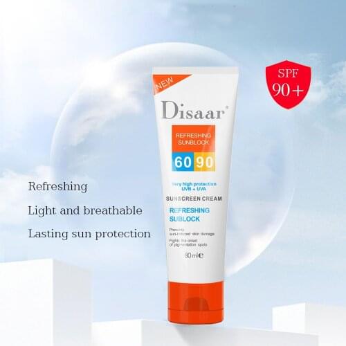 80ML disaar Sunscreen moisturizing lock water softening body sunscreen face available face protective SPF90+ sunblock cream