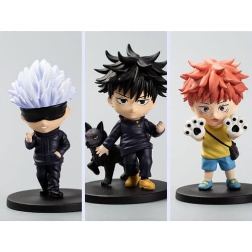Anime Jujutsu Kaisen Itadori Yuji Gojo Satoru Megumi Fushiguro Q version boxed figure about 8cm