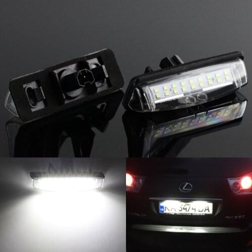 2Pcs/Set CANbus Error Free LED Number License Plate Lights For Toyota Camry/Aurion Avensis Verso Echo Prius