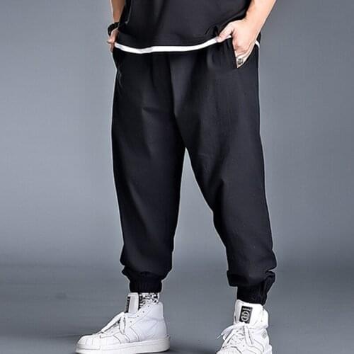 Men Loose Solid Color Sports Trousers Wide Leg Pants Men Casual Straight Overalls Men Street Clothing Trousers