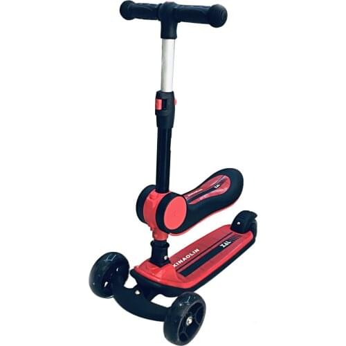 LazyChild Childrens Scooter Foldable Two-in-one Toy Car Can Sit On One Foot Slippery Car Flashing Wheel