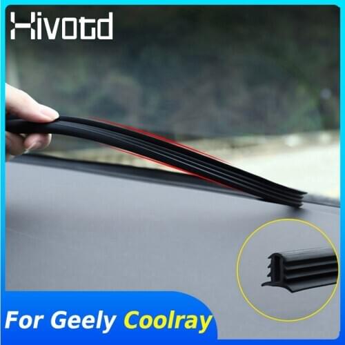 For Geely Coolray 2018-2020 Car Windshield Dashboard Soundproof Strip Trim Rubber Central Control Edge Seal Strip Accessories