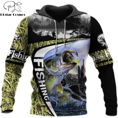 Bass Fishing Camo 3D All Over Printed Mens Autumn Hoodie Sweatshirt Unisex Streetwear Casual Zip Jacket Pullover KJ573