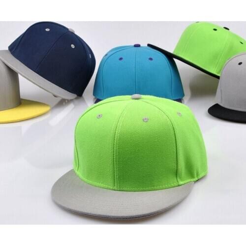 Snapback Caps Classic 2 Tones Plain Snap Back Hats Men Women Flat Bill Hats Blank Flatbill Baseball Hat Wholesale