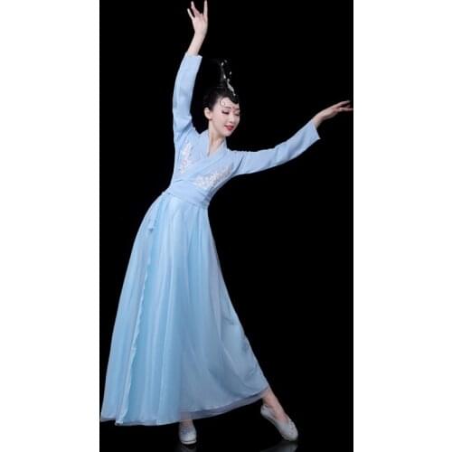 Chinese Style Hanfu Classical Dance Costume Adult Female Folk Dance Yangge Costumes Fan Traditional Chinese Dance Costume TA2613