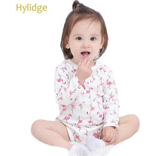 Hylidge 2 pieces Suit Soft Cotton Toddler Baby Clothes for Girl Boy Long Sleeve Newborn Baby One-piece Bodysuit Cartoon Outfit
