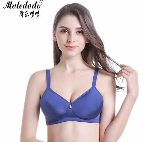 Summer thin section Silicone Breast Bra 90ABC Mastectomy Bra Blue color with Pockets for Silicone Breast Prosthesis D40