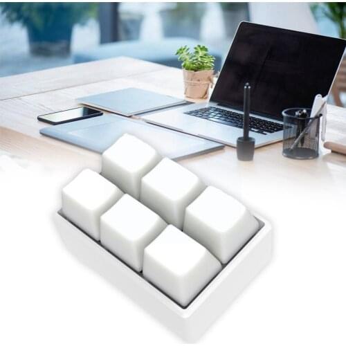 Mini DIY Computer Keyboard 6 Keys Copy Paste Programmable Keys For Live Board Stream Shortcut Printing Office N2V2