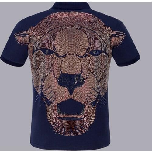 Diamond design Men Summer Cotton Polo Shirt Turn-down collar Breathable Anti-Wrinkle Business Tops Tee polo