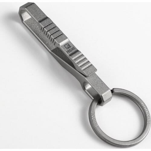 Titanium Alloy Mens Keychain Creative Waist Hangingcar Key Chain Key Ring Handmade Car With Simple Key Storage Pendant