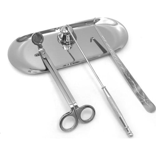 4 In 1 Candle Accessory Set-Trimmer&Candle Wick Dipper&Snuffer Storage Tray Plate Care Tools Gift For Candle Lovers Making