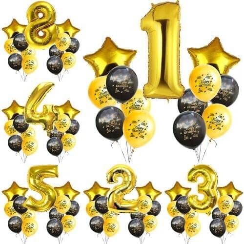 ZLJQ Happy Birthday Party Decoration Set 12/32 Inch Helium Balloon Number 0-9 1st 2nd 10 20 30 40 50 Kit Birthday Party Supplies