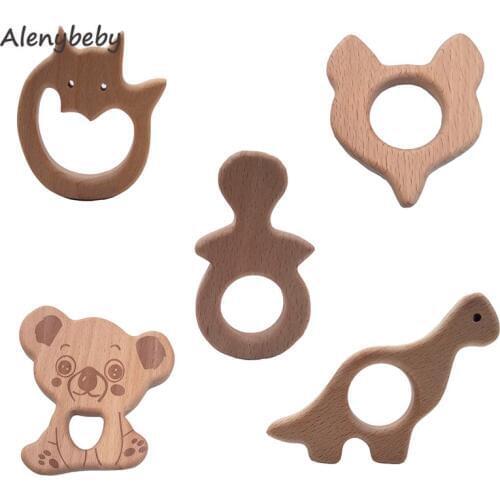 Natural Wood Bat Teether Pendant DIY Jewelry Findings Handcraft Baby Teether Shower