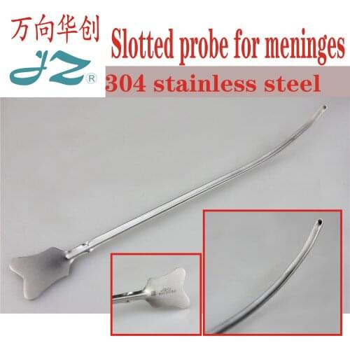 Golden Bell neurosurgical instruments medical guided meningotomy elbow brain slotted probe