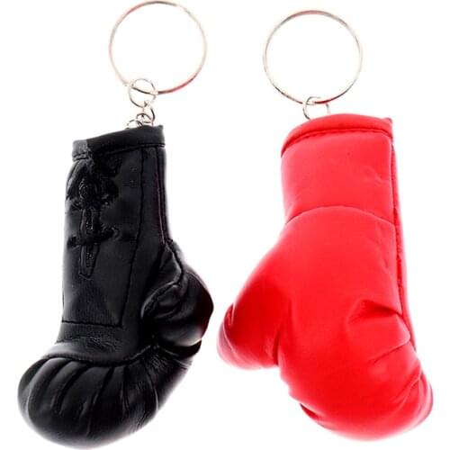 New Boxing Gloves Keychain Leather Car Bag Pendant Keychain Sport PVC Keychain
