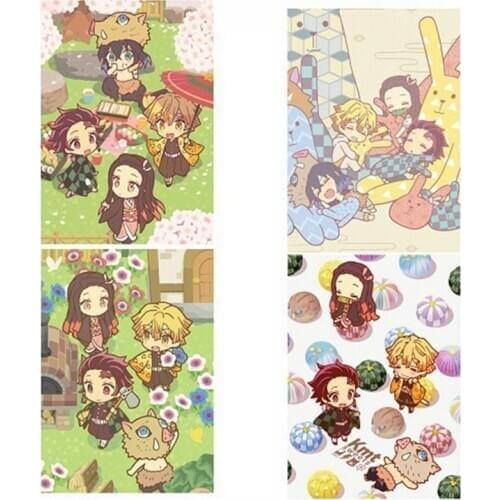 Anime Demon Slayer Kimetsu No Yaiba File Folder A4 Document Bag Folders For School Office Learning Supplies