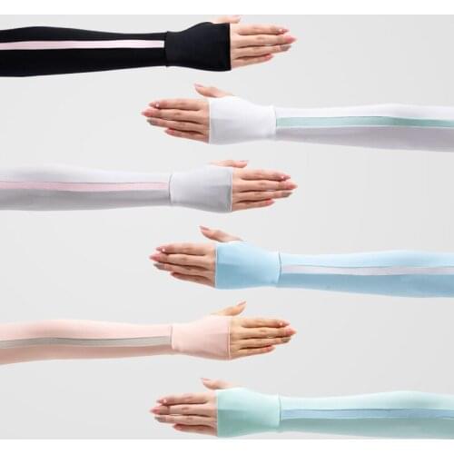 Ice Silk Sleeve Sunscreen Sleeve UPF50 + Summer Woman Gloves Outdoor Riding Shade Arm Sleeve Non-slip Breathable