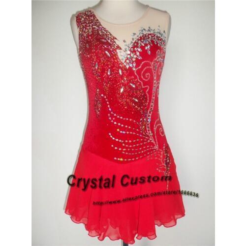 Adult Figure Skating Dresses Crystal New Brand Vogue Ice Skating Competition Dress For Girls DR3282