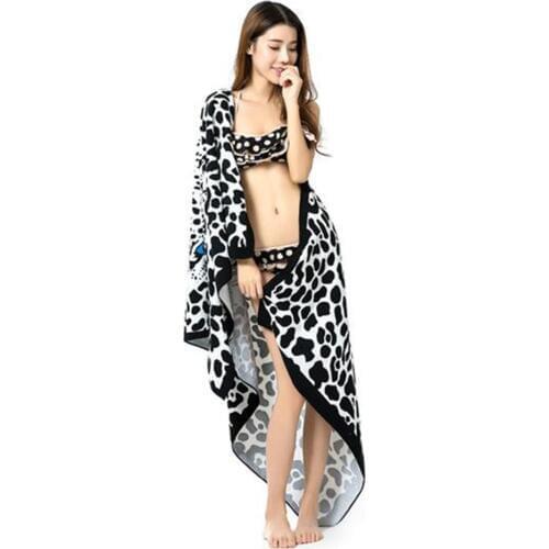 100*180cm Beach Towels leopard print Stripe Horse Dolphin Microfiber Bath Towel Bathroom Hotel Large For Adults Women