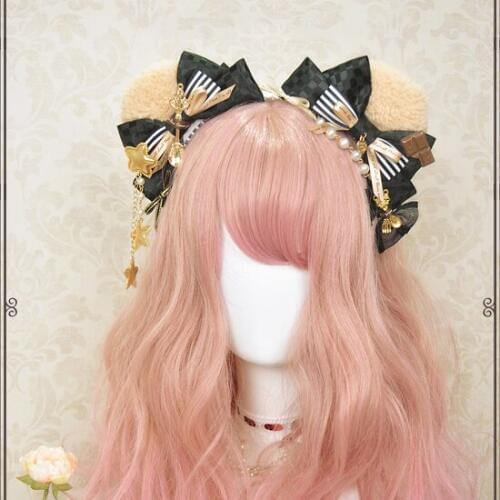 Super Cute Handmade Fluffy Teddy Bear Ears Hairband KC Lolita Bows Sweet Hairclip Headwear 15 Types